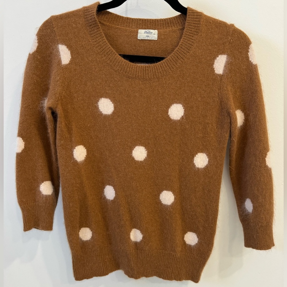 Madewell Wallace -xs-polka dot rabbit hair sweater